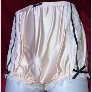NIP 2X 3X Ritzy Knickers Can Can Granny Panty Silky Nylon Satin Lace Brief Sissy